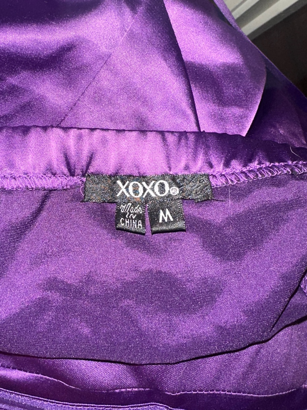 Women's Purple Ruffled Strapless Top - Picture 4 of 4